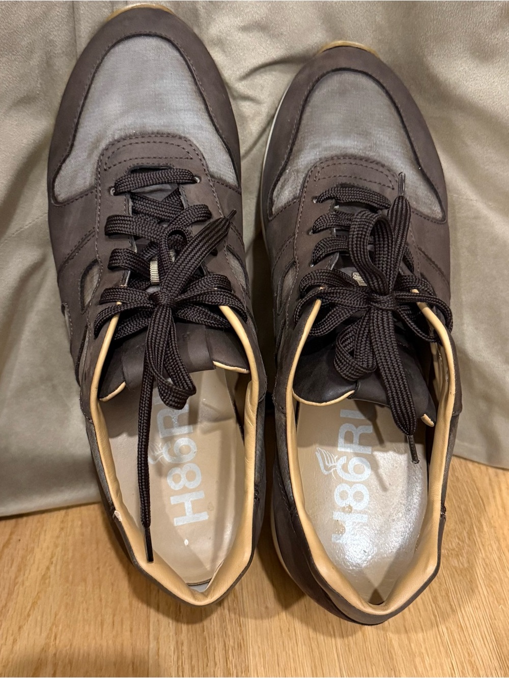 Hogan Men’s Leather Sneaker 9.5 Chocolate Brown H86 Run - Picture 6 of 16